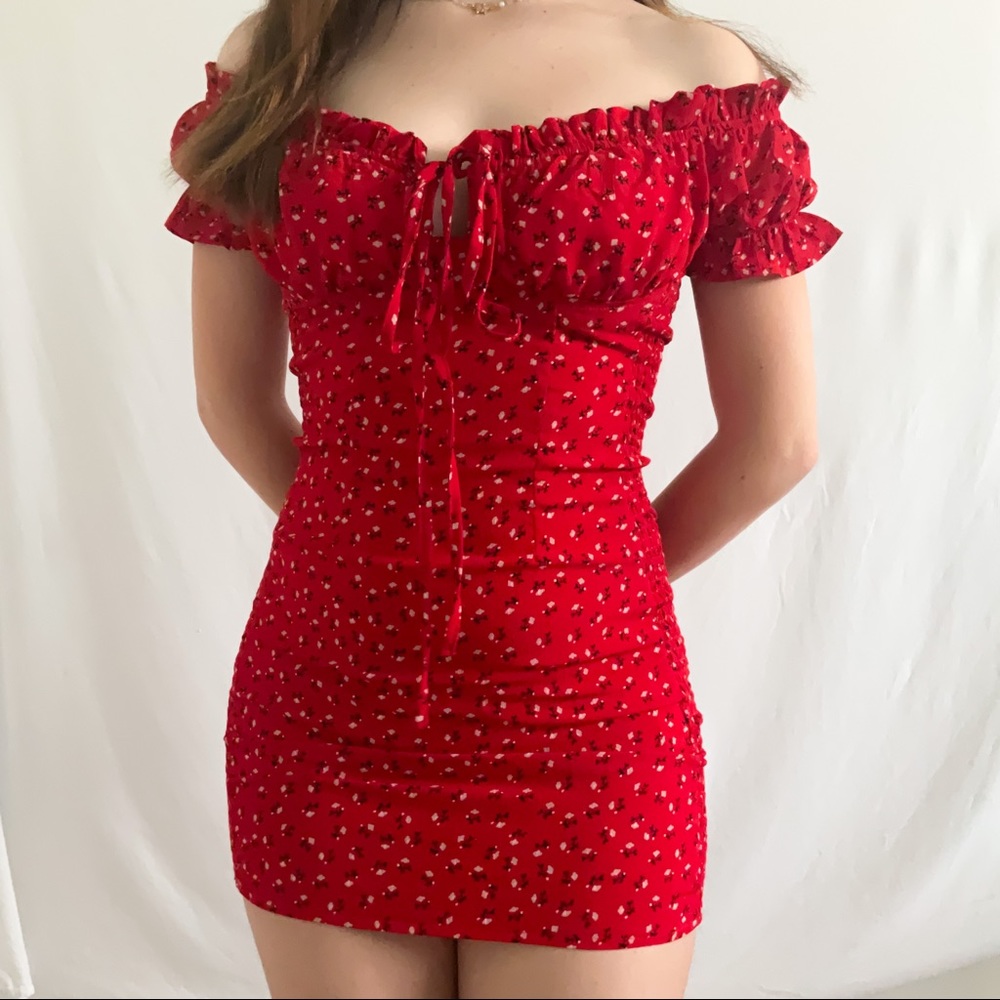 Princess Polly Gracie Red Floral Mini Dress - Picture 5 of 11